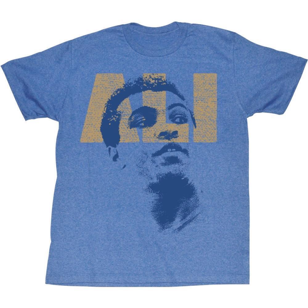Muhammad Ali Ali Look Light Blue Heather Adult T Shirt